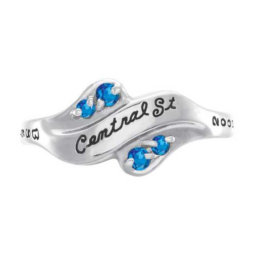 LIU Brooklyn Women's Seawind Ring with Diamonds and Birthstone